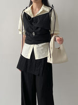 Euro Wrap Nylon Wide Pants