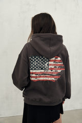 eagle hood zip up (dark grey)