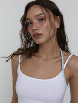 Layered Halter Top_White
