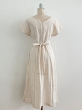 Opil Balloon Sleeve Linen Long One Piece