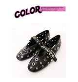 stud eyelet flat shoes