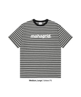 ストライプ ベーシック ロゴ Tシャツ グレー