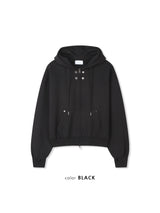 double-button hooded zip-up hoodie (2colors)