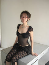 NOIR RUFFLE TOP / NOIR RUFFLE トップス
