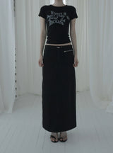 Illoque Pocket Nylon Long Skirt