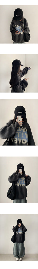 May Baguette Embroidered Lettering Fleece Campcap