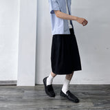 Snap-Button Wide Shorts