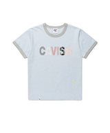 CAVISH アップリケリンガー半袖Tシャツ ブルー(CV2GMUT509A)