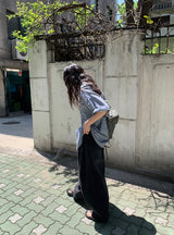 [unisex] フューシルチェックオーバー半袖シャツ