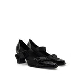 Colorful Bridge | Black Knight Functional Square Toe Mary Jane Shoes, One Strap Women's High Heels