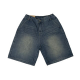 Oil bermuda denim pants