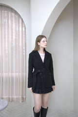 Two way Belt Jacket Black