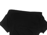 リビー フリル シャーリング オフショルダー ショートスリーブ Tシャツ