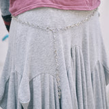 vintage heart chain belt silver