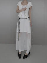 Ash Chiffon Long Skirt