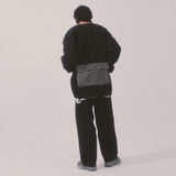 ストライプパッチデニムパンツ_ブラック