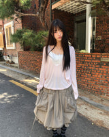 Tenber V-Neck Lace Long Sleeve T-Shirt
