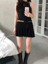 Dice Flared Mini Skirt (2 colors)