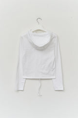 (W) Rim Eyelet Hooded Top