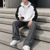 53103 One-Line Hooded Color-Blocked Windbreaker (2 colors)