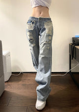 1289. ブルーシャークデニムローワイドパンツ