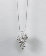Silver Ball Grape Long Drop Necklace