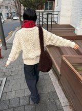 (WOOL) HEAVY CABLE KNIT