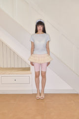KIRI SKULL LACE LEGGINGS SHORTS (PINK)