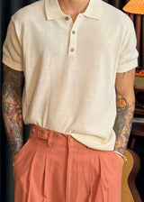 Iz Linen Collar Short-Sleeve Knit 6COLOR
