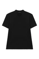 Mock Neck Fitted Short Sleeve Tee