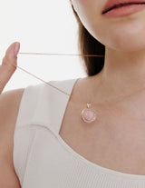26SS★ [Premium Plating] Pennysense AB(P) Coin Necklace Pink Opal