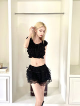 1339. Ribbon lace cancan short pt (2color)
