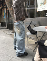 No.1393 A ポケットワイドデニムパンツ