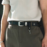 western rosy stud loop belt black