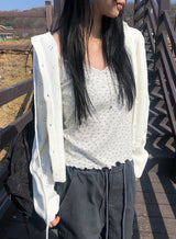 Auburn Punching Pendant Hood Knit Cardigan