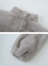 #Elegant Hairy Crop Zip-up Fur Jacket (2color)
