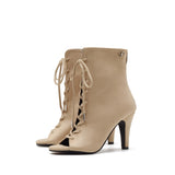 Basic Suede Open Toe Heel(Beige)