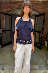 WOOD BEAD BELT - IVORY
