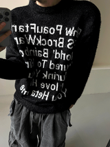 Angora mohair lettering knitwear