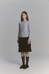 Lace Rose Long Sleeve Gray