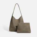 Matte Soft Leather Tote Shoulder Bag