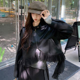 Balletcore Lace Two-Way Two-Piece Look Leather Jacket
