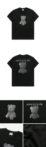 24FW ブロックベアショートスリーブTシャツ ブラック