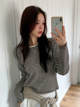 LM Border Rib Loose Round T-Shirt (3color)