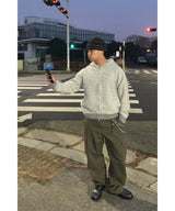 Stripe Knit Zip-Up