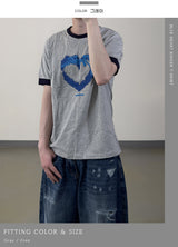 Blue Heart Ringer T-Shirt