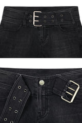 ベラベルトブーツカットデニム black