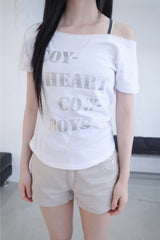 コイハートオフショルダーTシャツ（3color）