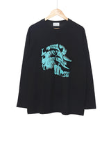 ウェーブレタリング長袖Tシャツ
