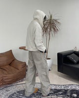 Arc line curved cotton pants